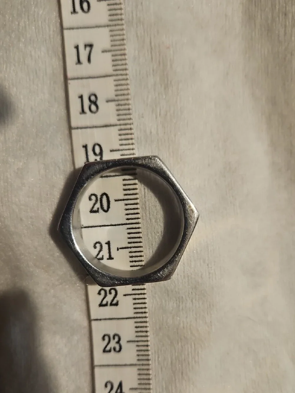Hexagonal Stainless Steel Men's Ring - Silver